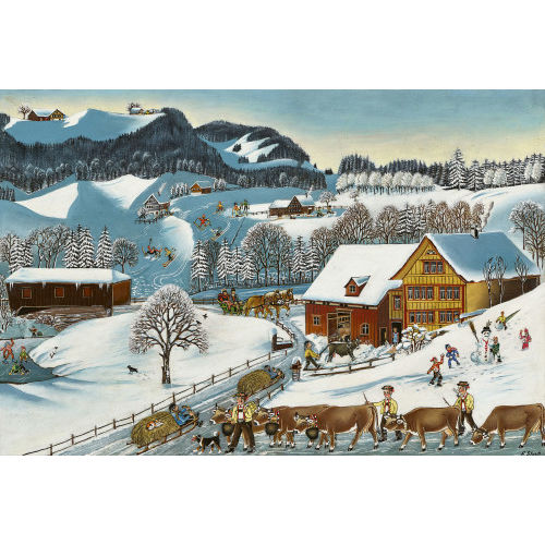 ERICH STAUB : Appenzeller Winterlandschaft mit Unterer Lankbr�cke (DOBIASCHOFSKY AUKTIONEN AG)