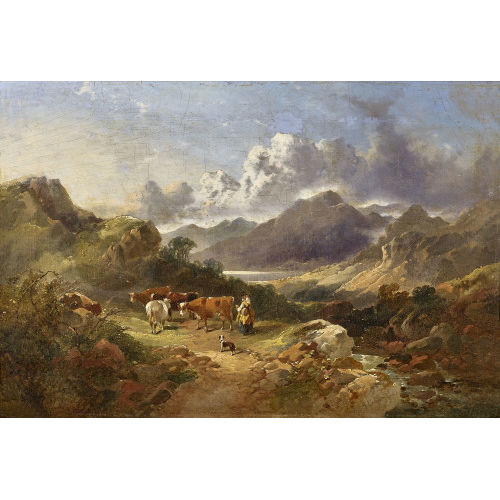 ALEXANDRE CALAME : Berglandschaft mit Kuhherde (DOBIASCHOFSKY AUKTIONEN AG)