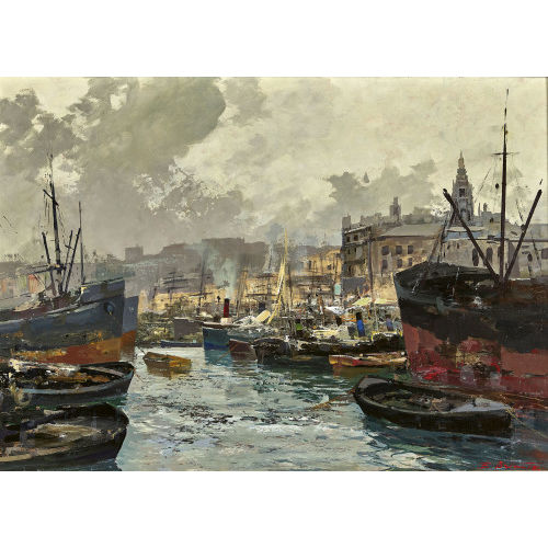 EZELINO BRIANTE : Hafen von Genua (DOBIASCHOFSKY AUKTIONEN AG)