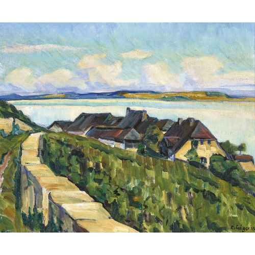 ERNST SAMUEL GEIGER : Blick auf den Bielersee (DOBIASCHOFSKY AUKTIONEN AG)