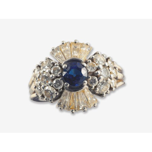 SAPHIR-BRILLANT-RING : Ponti & Gennari, Gen�ve (DOBIASCHOFSKY AUKTIONEN AG)