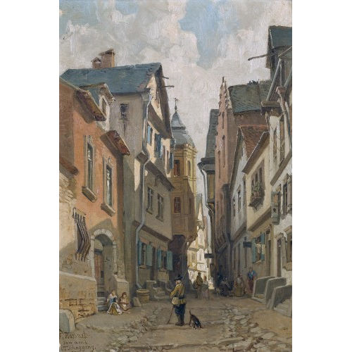 FRAN�OIS-ANTOINE BUSSUET : Belebte Strassenpartie (DOBIASCHOFSKY AUKTIONEN AG)