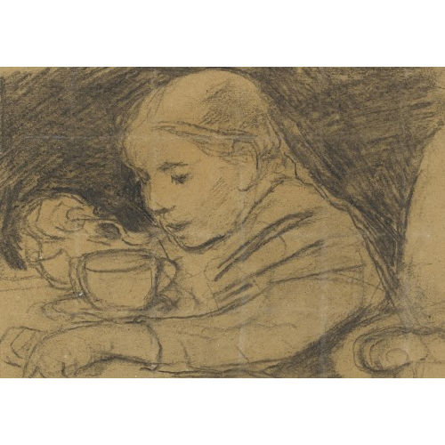 ALBERT ANKER : Suppe l�ffelndes M�dchen (DOBIASCHOFSKY AUKTIONEN AG)