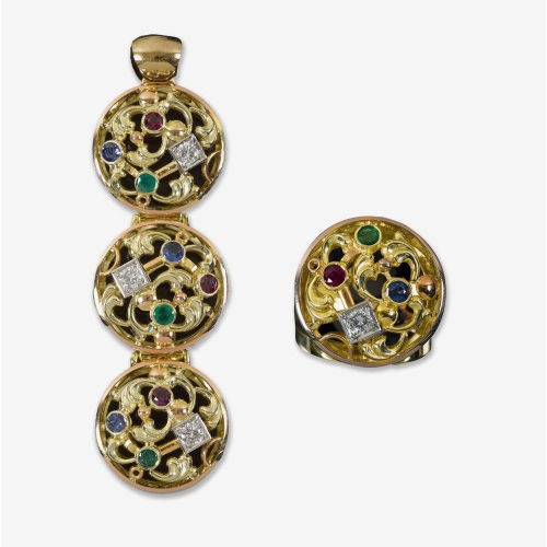 GOLD-EDELSTEIN-SET : (DOBIASCHOFSKY AUKTIONEN AG)