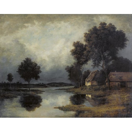 L�ON RICHET : Paysage fluvial (DOBIASCHOFSKY AUKTIONEN AG)