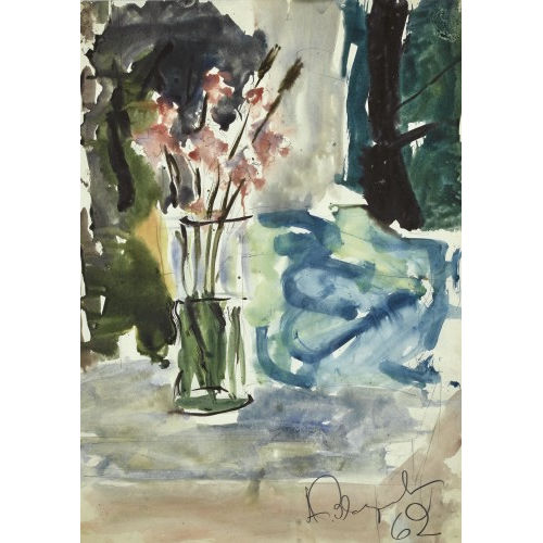 ANATOLY TIMOFEEVIC ZVEREV : Stillleben mit Blumenvase (DOBIASCHOFSKY AUKTIONEN AG)