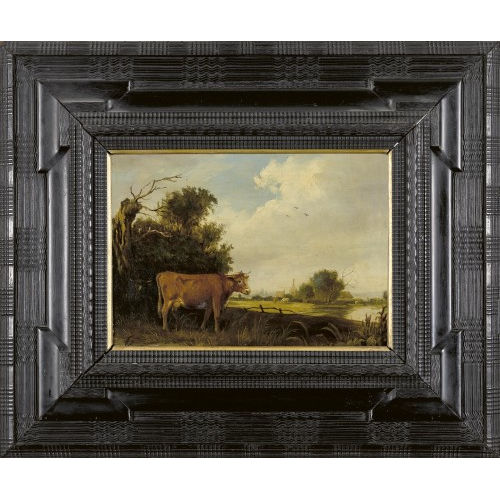 19. JH. HOLLAND : Landschaft mit K�hen und Dorf (DOBIASCHOFSKY AUKTIONEN AG)