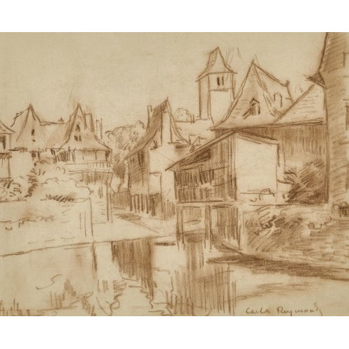 CARLOS REYMOND : Le village (DOBIASCHOFSKY AUKTIONEN AG)