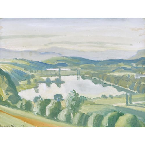 FRED STAUFFER : Weite Landschaft mit See (DOBIASCHOFSKY AUKTIONEN AG)