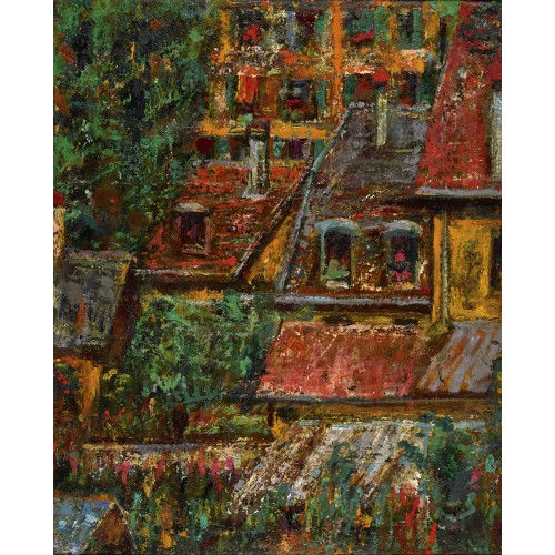 MARTIN LAUTERBURG : 'Blick aus dem Dachfenster (Falkenh�henweg)' (DOBIASCHOFSKY AUKTIONEN AG)