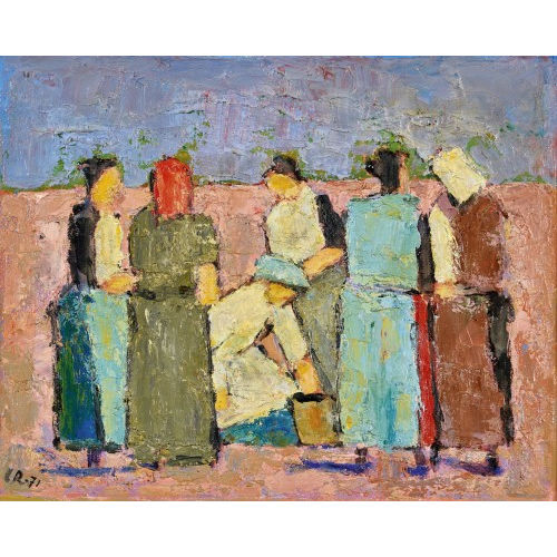 CARL ROESCH : B�uerinnen im Gespr�ch (DOBIASCHOFSKY AUKTIONEN AG)