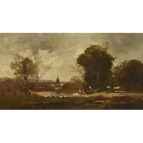 19. JH. FRANKREICH : W�scherinnen am Fluss (DOBIASCHOFSKY AUKTIONEN AG)