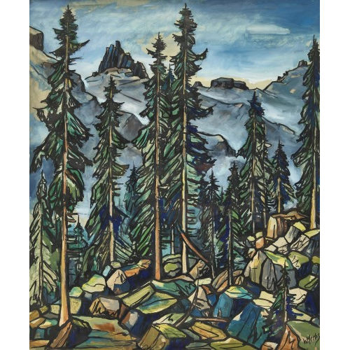 WALTER KREBS : Berglandschaft mit B�umen (DOBIASCHOFSKY AUKTIONEN AG)