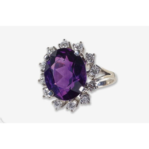 AMETHYST-BRILLANT-RING : (DOBIASCHOFSKY AUKTIONEN AG)