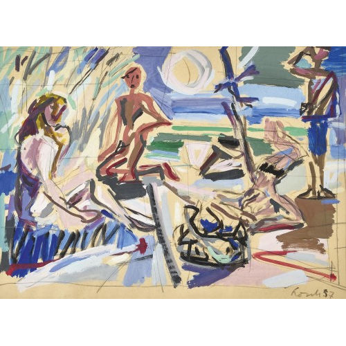 KARL HOSCH : Strandszene (DOBIASCHOFSKY AUKTIONEN AG)