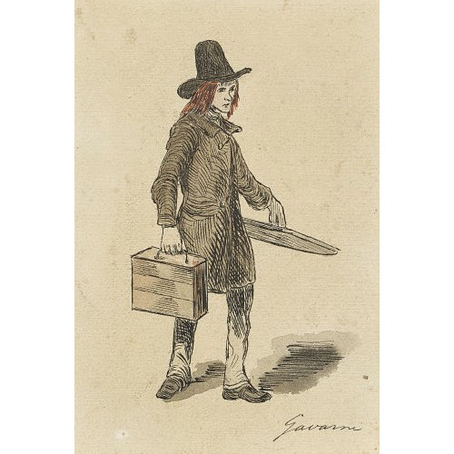 PAUL (EIGTL. CHEVALIER GAVARNI : Mann mit Hut und Koffer (DOBIASCHOFSKY AUKTIONEN AG)