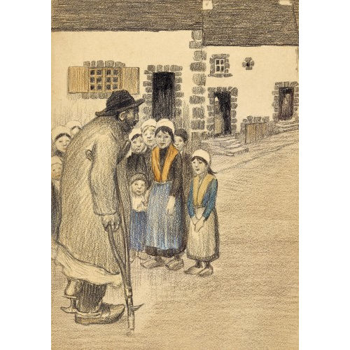 TH�OPHILE-ALEXANDRE STEINLEN : L'infirme et les enfants (DOBIASCHOFSKY AUKTIONEN AG)