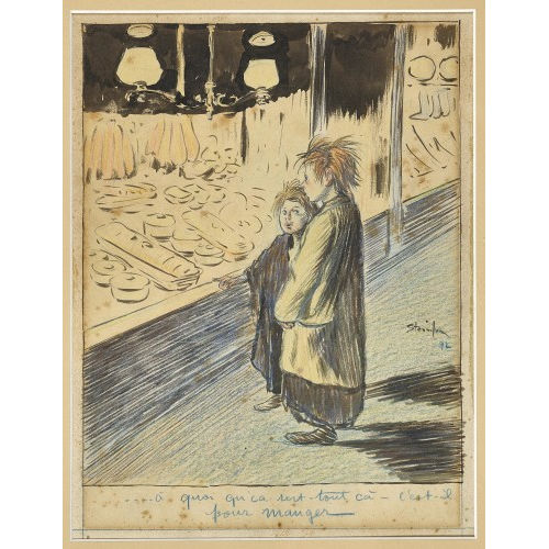 TH�OPHILE-ALEXANDRE STEINLEN : '...� quoi qu'ca sert-tout c� - C'est-il pour manger' (DOBIASCHOFSKY AUKTIONEN AG)