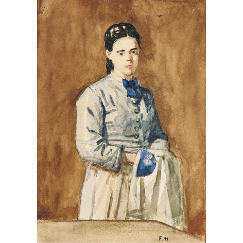 FERDINAND HODLER : M�dchen in blauem Kleid (Marie-Elise) (DOBIASCHOFSKY AUKTIONEN AG)