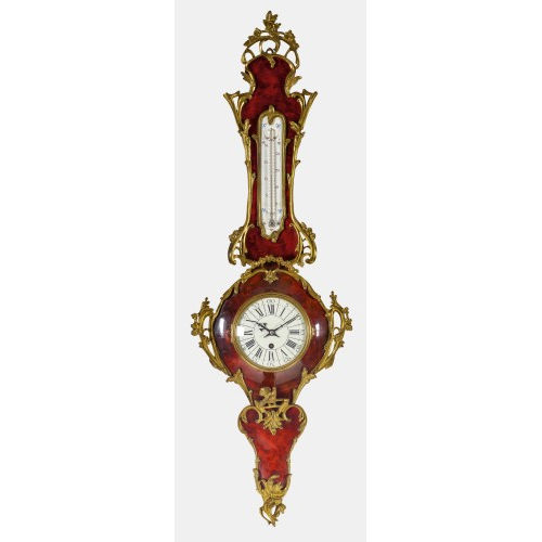 WANDUHR MIT THERMOMETER : Frankreich, Mitte 19. Jh (DOBIASCHOFSKY AUKTIONEN AG)