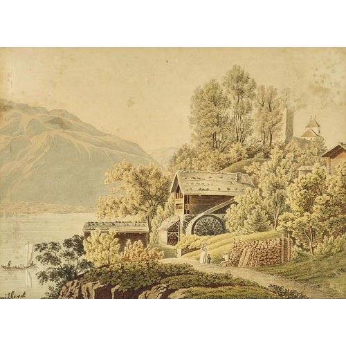 JACQUES HENRI JUILLERAT : B�uerliche Szene am Thunersee (DOBIASCHOFSKY AUKTIONEN AG)