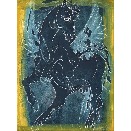 HANS ERNI : 'Pegasus auf blau/gelbem Grund' (DOBIASCHOFSKY AUKTIONEN AG)