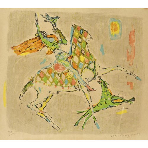 ALOIS CARIGIET : Reiter und Falke (DOBIASCHOFSKY AUKTIONEN AG)
