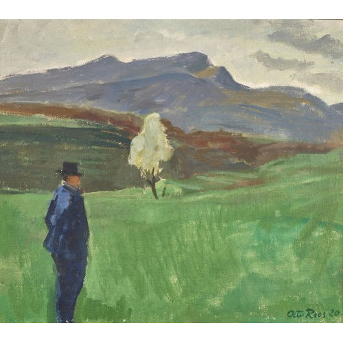 OTTO ROOS : Weite Landschaft mit einem Herrn (DOBIASCHOFSKY AUKTIONEN AG)