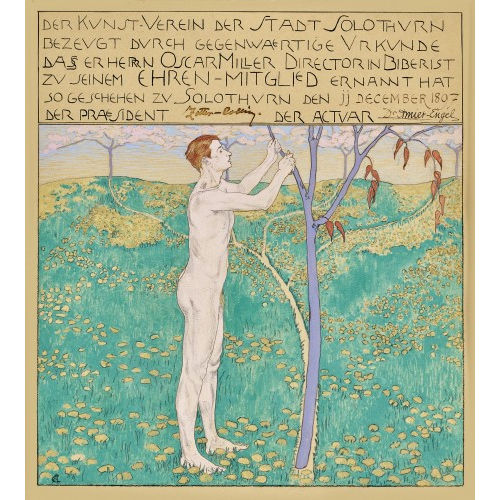 CUNO AMIET : M�nnlicher Akt in Landschaft (DOBIASCHOFSKY AUKTIONEN AG)