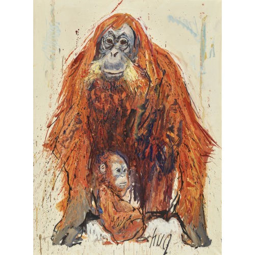 FRITZ HUG : Orang-Utan mit Baby (DOBIASCHOFSKY AUKTIONEN AG)
