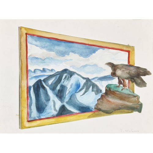 ILSE WEBER : Adler vor alpiner Landschaft (DOBIASCHOFSKY AUKTIONEN AG)
