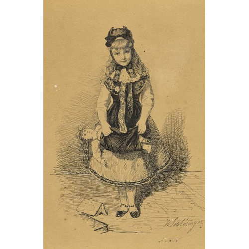 HENRI GUILLAUME (EIGTL. HEINRICH WILHELM) SCHLESINGER : M�dchen mit Puppe (DOBIASCHOFSKY AUKTIONEN AG)