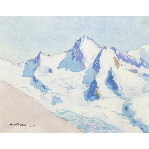 ALBERT NYFELER : 'Gr�nhorngruppe von der Steigh�tte aus' (DOBIASCHOFSKY AUKTIONEN AG)