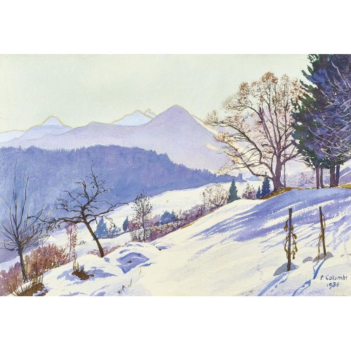 PLINIO COLOMBI : Sonnige Winterlandschaft (DOBIASCHOFSKY AUKTIONEN AG)