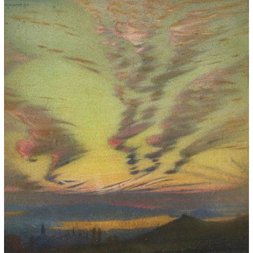 JEAN PHILIPPE �DOUARD ROBERT : 'Cr�puscule (Lac Bienne)' (DOBIASCHOFSKY AUKTIONEN AG)