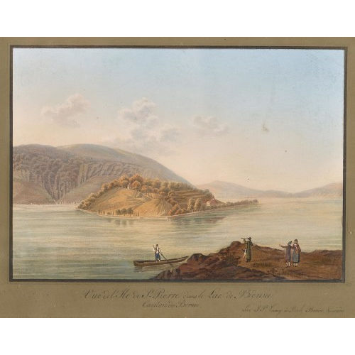 JOHANN PETER LAMY : 'Vue de l'Ile de S. Pierre dans le Lac de Bienne' (DOBIASCHOFSKY AUKTIONEN AG)