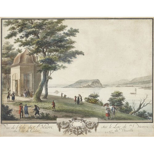 NIKOLAUS SPR�NGLIN : 'Vu� de l'Isle de St. Pierre sur le Lac de Bienne...' (DOBIASCHOFSKY AUKTIONEN AG)