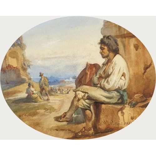 L�OPOLD LOUIS ROBERT : Wanderer bei der Rast (DOBIASCHOFSKY AUKTIONEN AG)