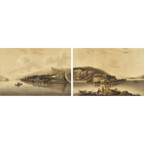 JOHANN PETER GIRARD : Paar Ansichten der St. Petersinsel im Bielersee (DOBIASCHOFSKY AUKTIONEN AG)