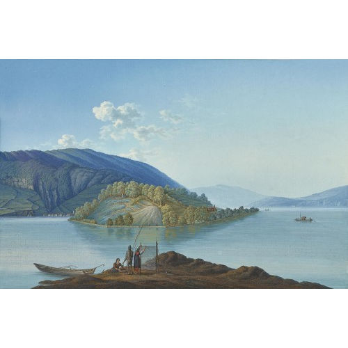 JOHANN JOSEPH HARTMANN : Paar Ansichten des Bielersees mit St. Petersinsel (DOBIASCHOFSKY AUKTIONEN AG)