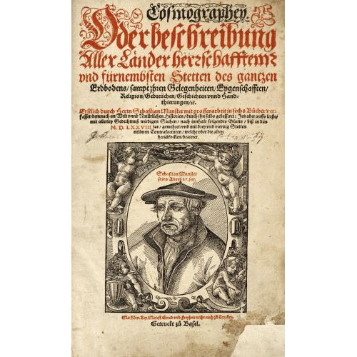 SEBASTIAN M�NSTER : 'Cosmographey. Oder Beschreibung aller L�nder Herrschafftenn und f�rnembsten Stetten des gantzen Erdbodens/sampt ihren Gelegenheiten/Eygenschafften/Religion/Gebre�chen/Geschichten unnd Handthierungen'.</p><p><br>(DOBIASCHOFSKY AUKTIONEN AG)