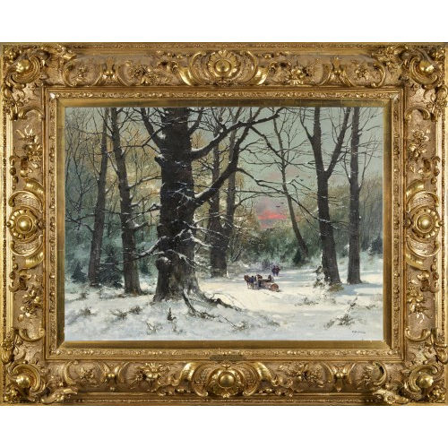 ADOLF KAUFMANN : Winterlandschaft mit Holzarbeitern (DOBIASCHOFSKY AUKTIONEN AG)