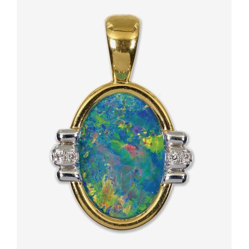 OPAL-DIAMANT-ANH�NGER : (DOBIASCHOFSKY AUKTIONEN AG)