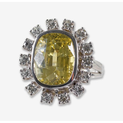 SAPHIR-BRILLANT-RING : (DOBIASCHOFSKY AUKTIONEN AG)