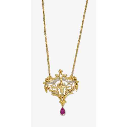 RUBIN-DIAMANT-COLLIER : Um 1900 (DOBIASCHOFSKY AUKTIONEN AG)