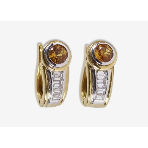 CITRIN-DIAMANT-OHRSTECKER : (DOBIASCHOFSKY AUKTIONEN AG)