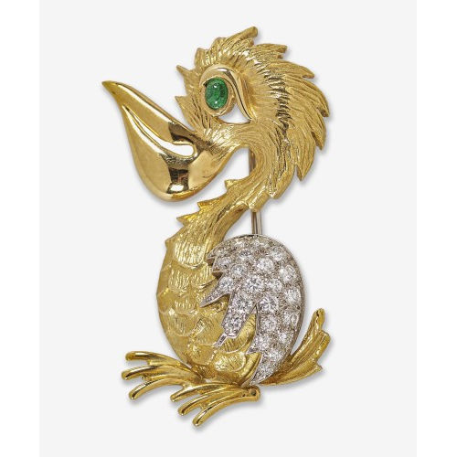 SMARAGD-BRILLANT-BROSCHE : Patek Philippe (DOBIASCHOFSKY AUKTIONEN AG)