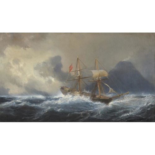 JEAN-BAPTISTE HENRI DURAND-BRAGER : Schiff auf st�rmischer See (DOBIASCHOFSKY AUKTIONEN AG)