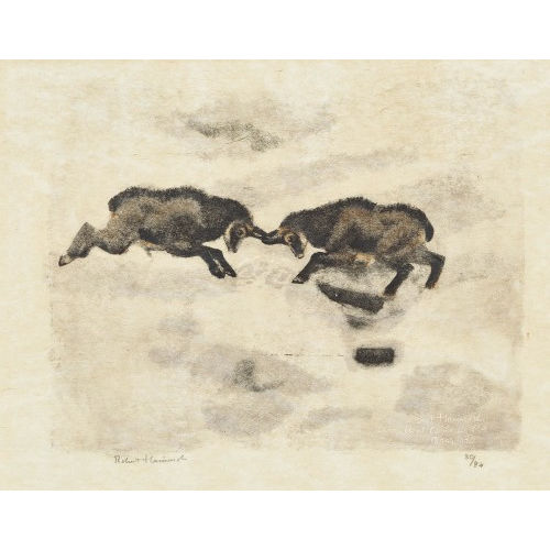 ROBERT HAINARD : 'Accrochage de chamois' (DOBIASCHOFSKY AUKTIONEN AG)