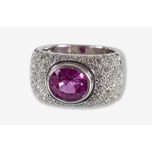 SAPHIR-BRILLANT-RING : (DOBIASCHOFSKY AUKTIONEN AG)